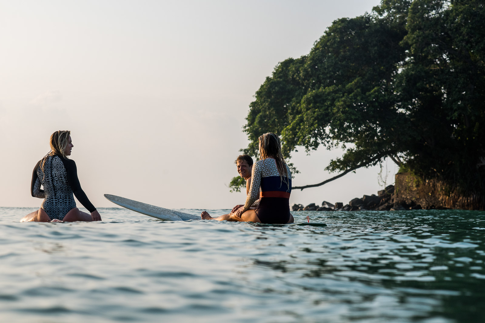 Sunset at the island in Weligama