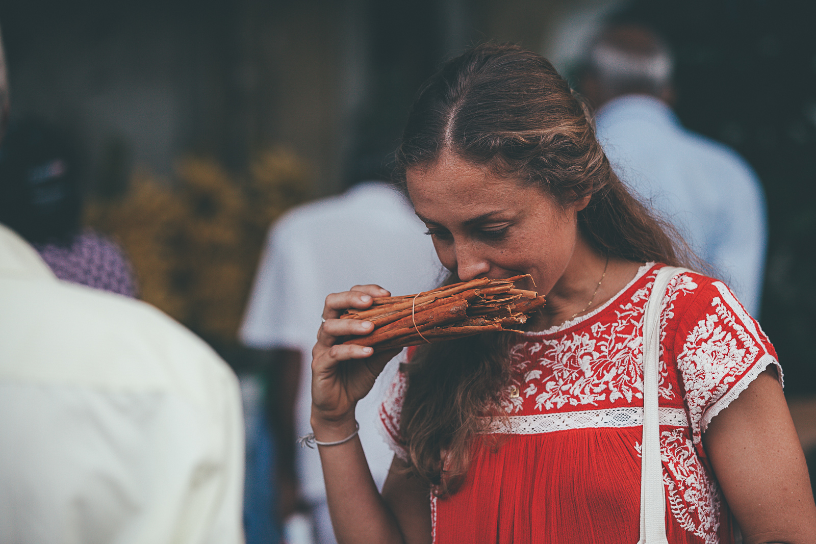 Diana smelling cinnamon