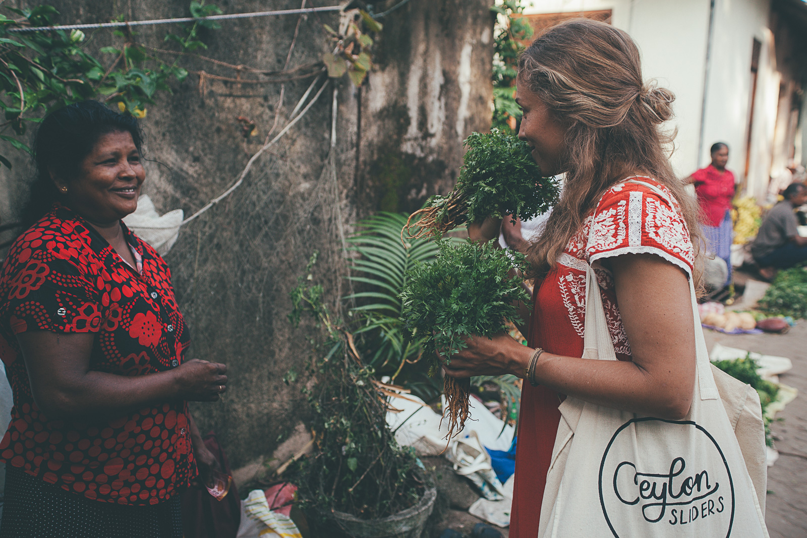 Diana at market in Weligama